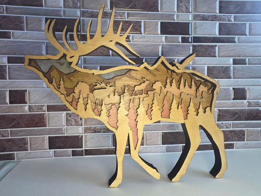 Elk and scenery.