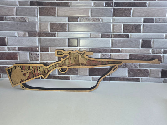 Medium Rifle with deer scenery.