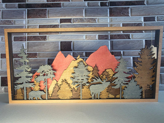 Elk and bear scene